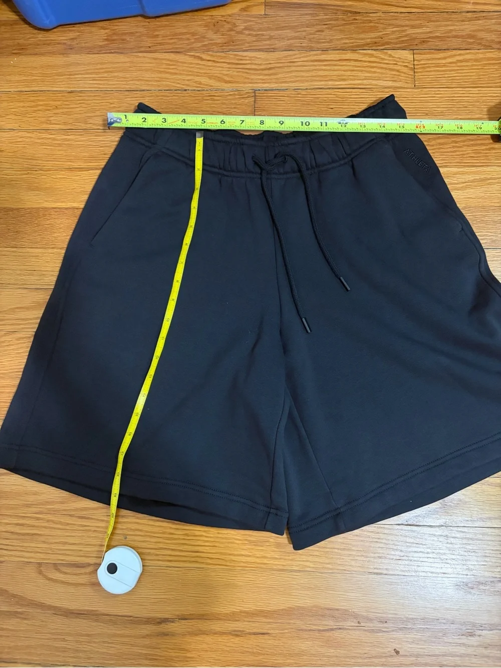 ATHLETA Heavyweight Terry Bermuda Black Drawstring Short Pockets Mid Rise 2026 S